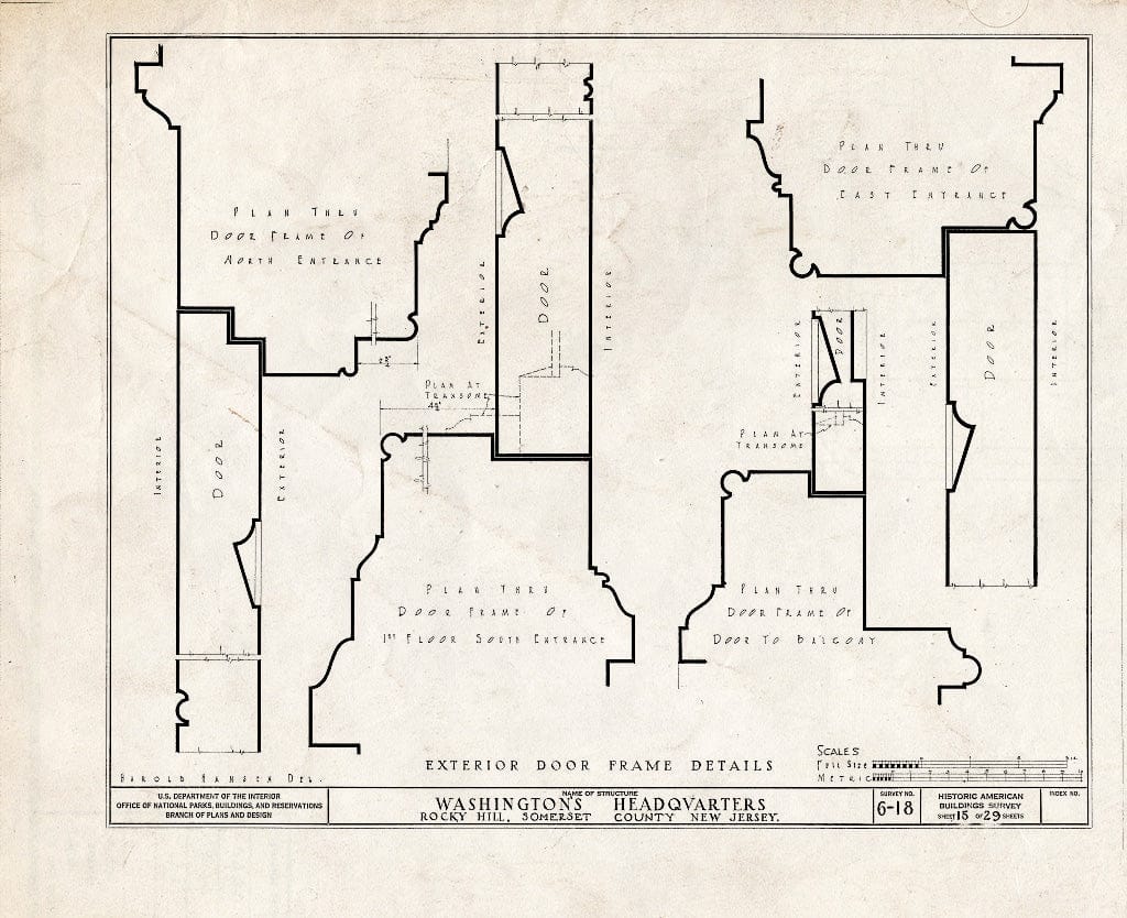 Blueprint HABS NJ,18-ROHI,1- (Sheet 15 of 29) - Judge John Berrien House, Rocky Hill Road, Rocky Hill, Somerset County, NJ