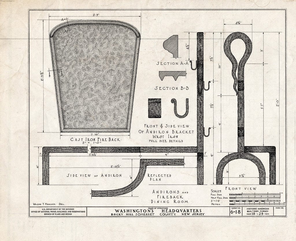 Blueprint HABS NJ,18-ROHI,1- (Sheet 18 of 29) - Judge John Berrien House, Rocky Hill Road, Rocky Hill, Somerset County, NJ