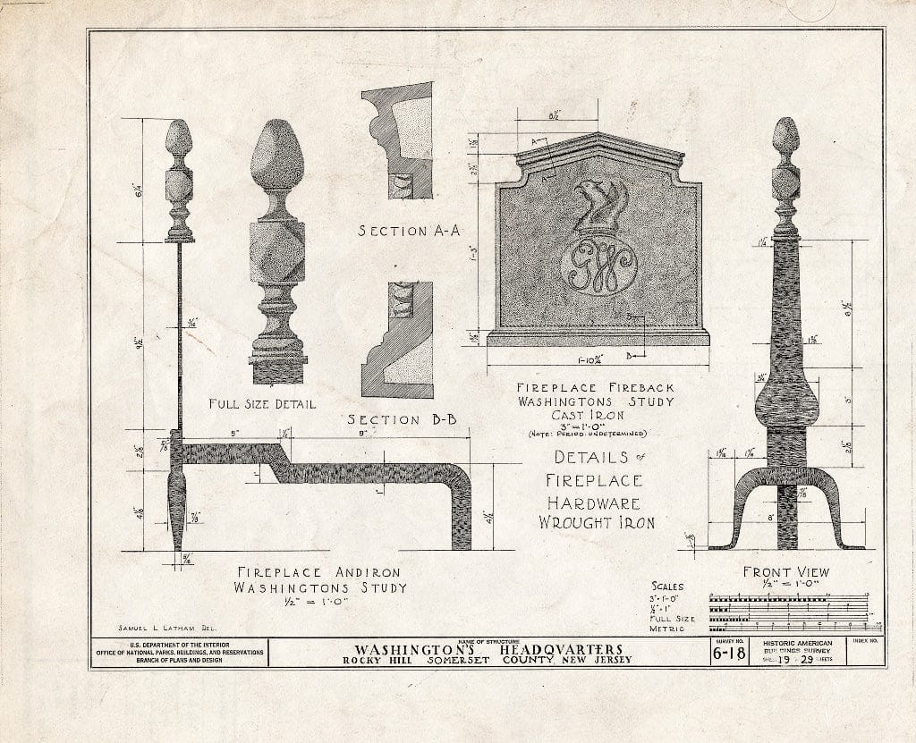 Blueprint HABS NJ,18-ROHI,1- (Sheet 19 of 29) - Judge John Berrien House, Rocky Hill Road, Rocky Hill, Somerset County, NJ