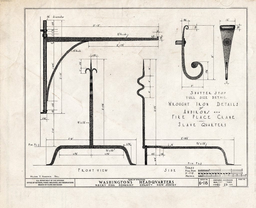 Blueprint HABS NJ,18-ROHI,1- (Sheet 21 of 29) - Judge John Berrien House, Rocky Hill Road, Rocky Hill, Somerset County, NJ