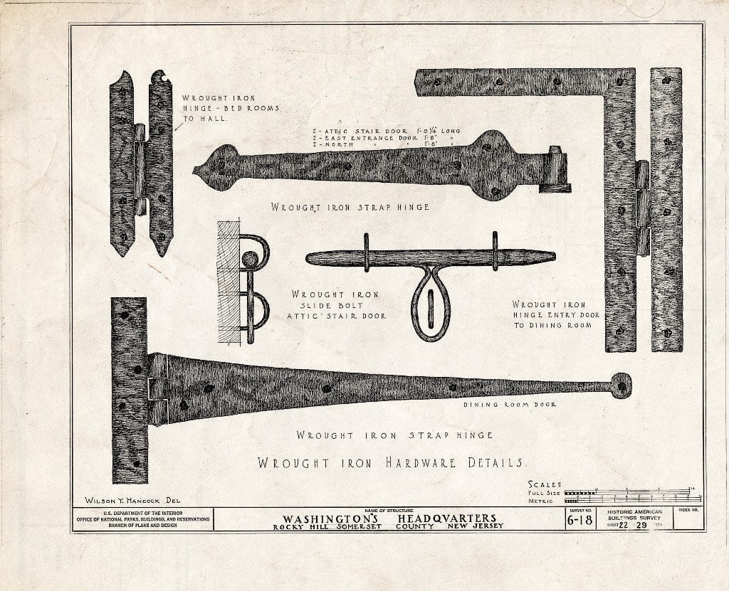 Blueprint HABS NJ,18-ROHI,1- (Sheet 22 of 29) - Judge John Berrien House, Rocky Hill Road, Rocky Hill, Somerset County, NJ