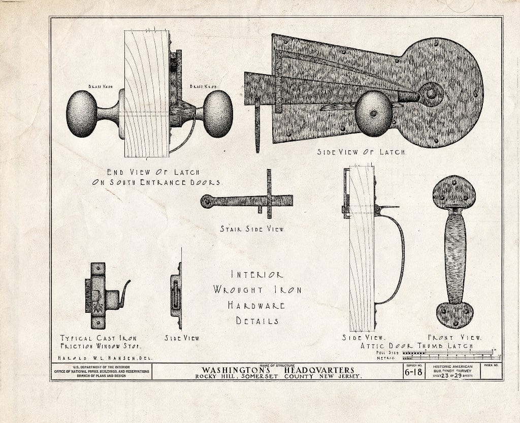 Blueprint HABS NJ,18-ROHI,1- (Sheet 23 of 29) - Judge John Berrien House, Rocky Hill Road, Rocky Hill, Somerset County, NJ