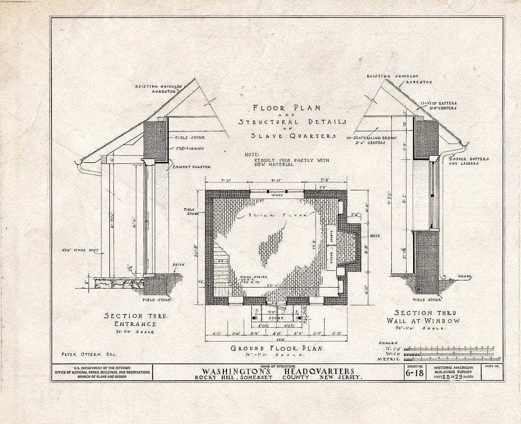 Blueprint HABS NJ,18-ROHI,1- (Sheet 25 of 29) - Judge John Berrien House, Rocky Hill Road, Rocky Hill, Somerset County, NJ