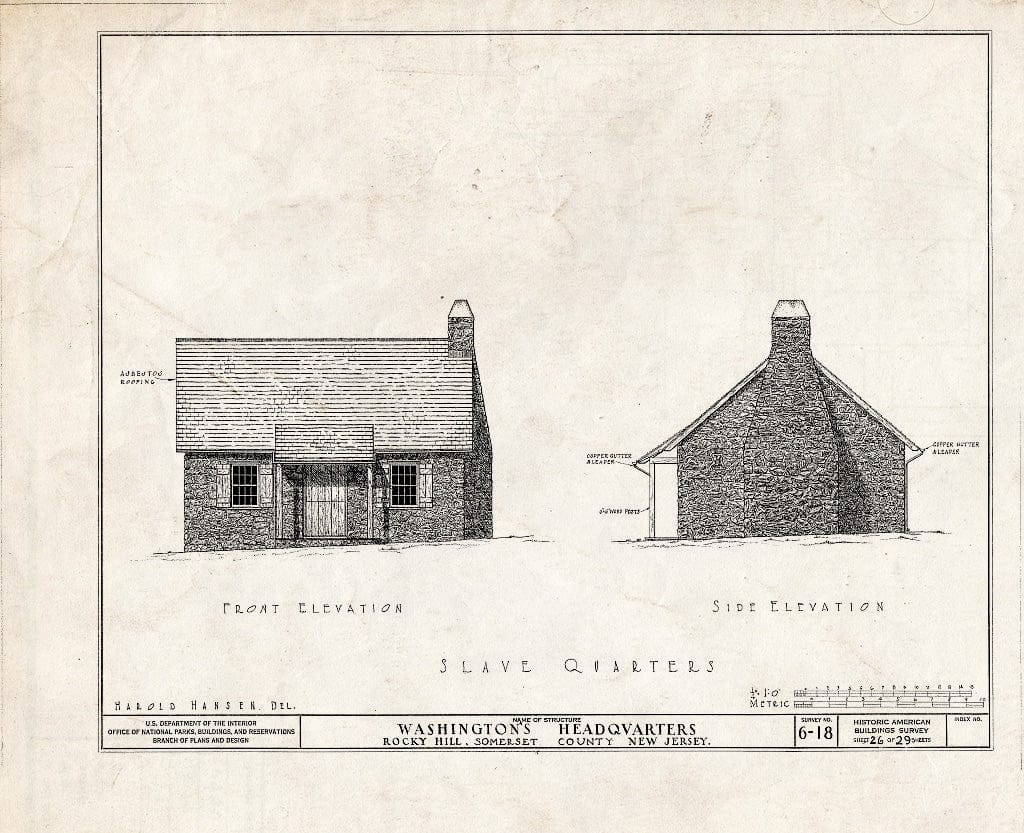 Blueprint HABS NJ,18-ROHI,1- (Sheet 26 of 29) - Judge John Berrien House, Rocky Hill Road, Rocky Hill, Somerset County, NJ