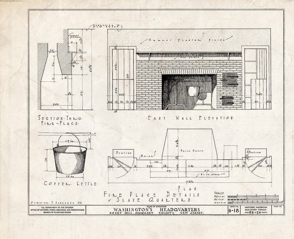 Blueprint HABS NJ,18-ROHI,1- (Sheet 28 of 29) - Judge John Berrien House, Rocky Hill Road, Rocky Hill, Somerset County, NJ