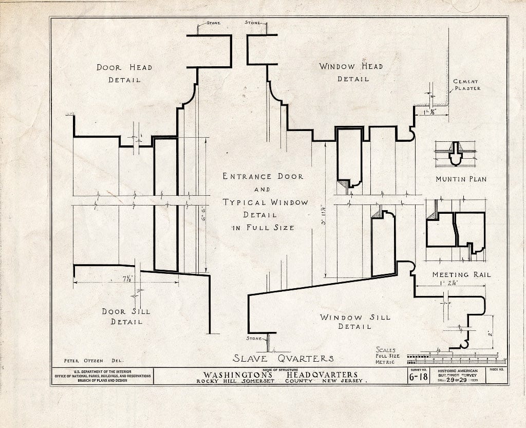 Blueprint HABS NJ,18-ROHI,1- (Sheet 29 of 29) - Judge John Berrien House, Rocky Hill Road, Rocky Hill, Somerset County, NJ