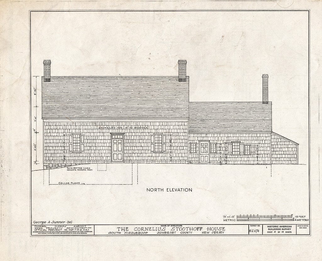 Blueprint HABS NJ,18-MID.V,3- (Sheet 4 of 10) - Cornelius Stoothoff House, County Road 31, Middlebush, Somerset County, NJ