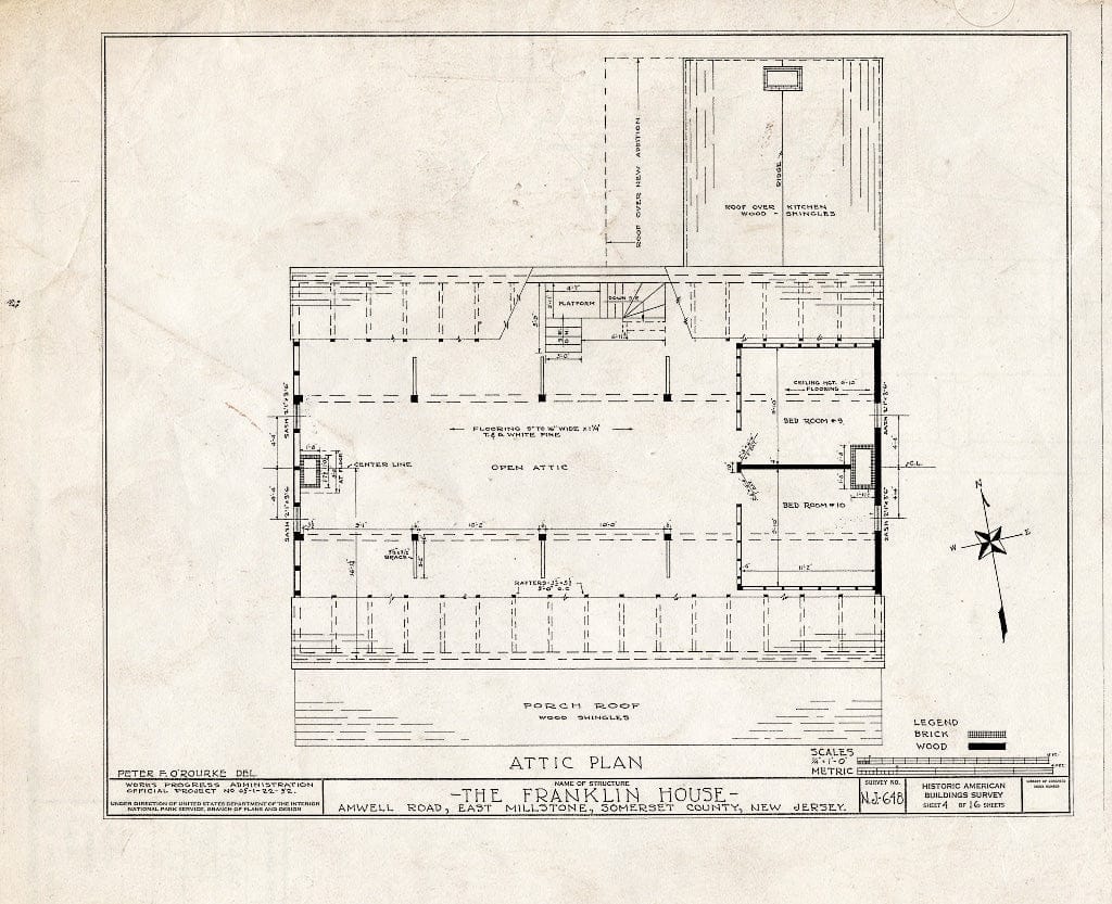 Blueprint HABS NJ,18-Mile,1- (Sheet 4 of 16) - Van Liew House, Amwell Road, East Millstone, Somerset County, NJ