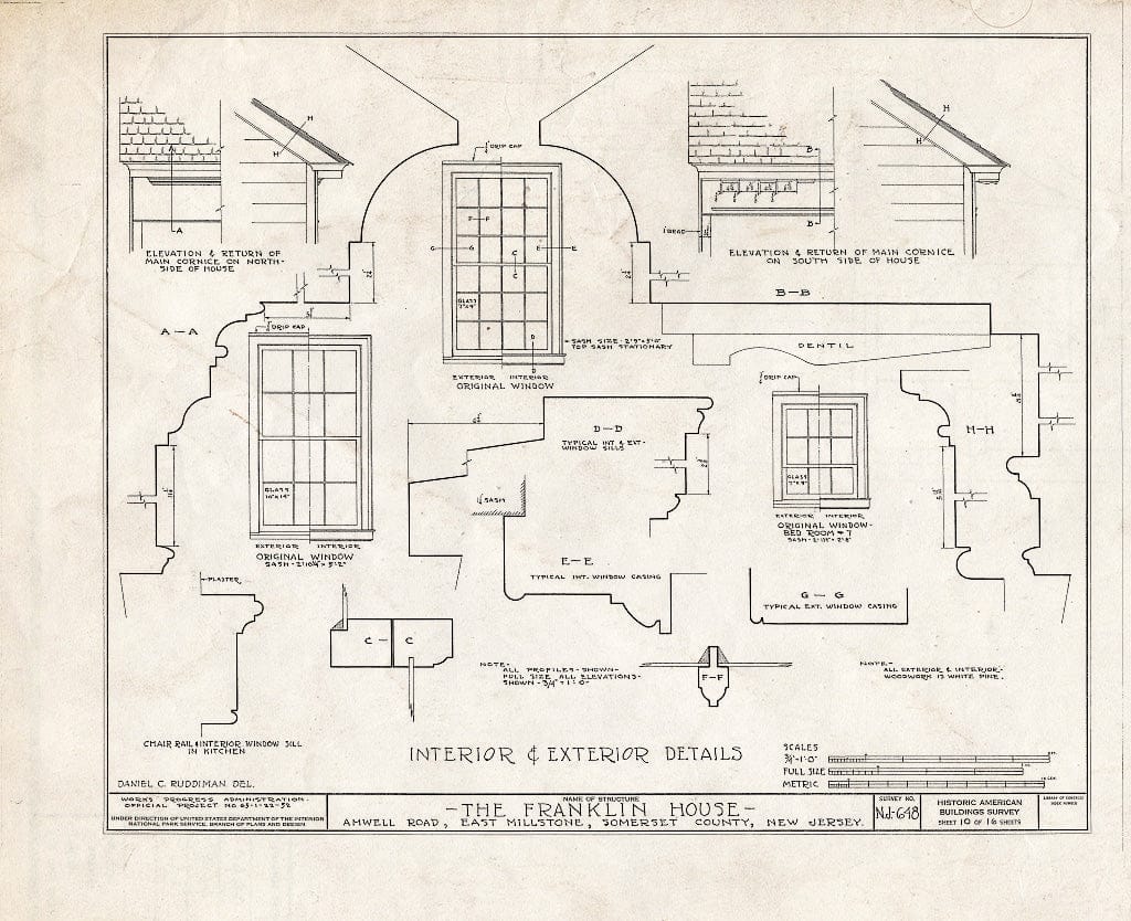 Blueprint HABS NJ,18-Mile,1- (Sheet 10 of 16) - Van Liew House, Amwell Road, East Millstone, Somerset County, NJ