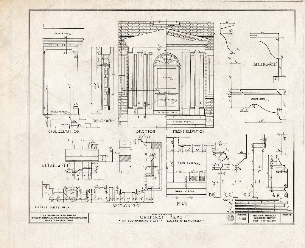 Blueprint HABS NJ,20-ELI,7- (Sheet 7 of 10) - Carteret Arms, 16 South Broad Street, Elizabeth, Union County, NJ