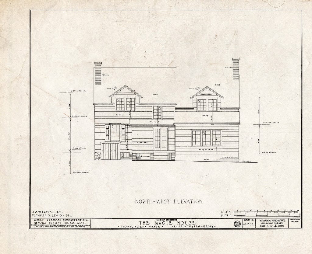 Blueprint HABS NJ,20-ELI,9- (Sheet 3 of 14) - Magie House, 330 Elmora Avenue, Elizabeth, Union County, NJ