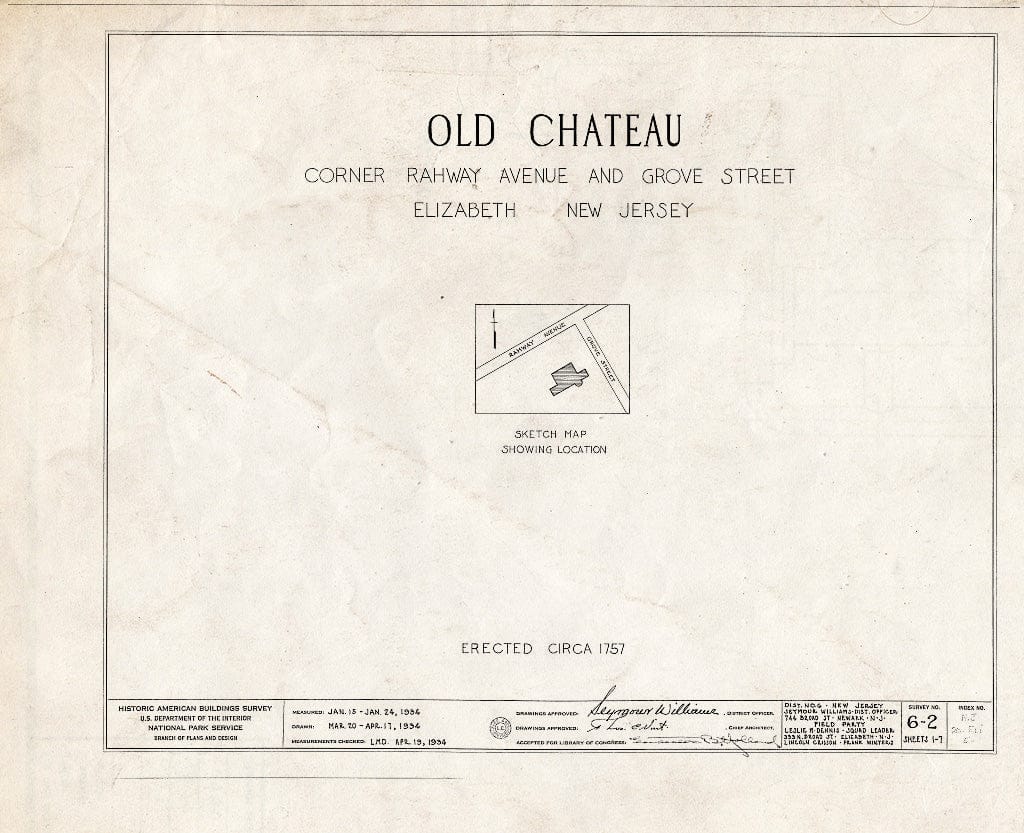 Blueprint HABS NJ,20-ELI,5- (Sheet 0 of 7) - Cavalier Jouet Mansion, Elizabeth, Union County, NJ