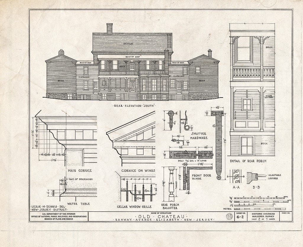 Blueprint HABS NJ,20-ELI,5- (Sheet 2 of 7) - Cavalier Jouet Mansion, Elizabeth, Union County, NJ