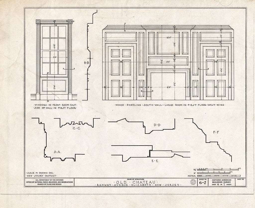 Blueprint HABS NJ,20-ELI,5- (Sheet 6 of 7) - Cavalier Jouet Mansion, Elizabeth, Union County, NJ