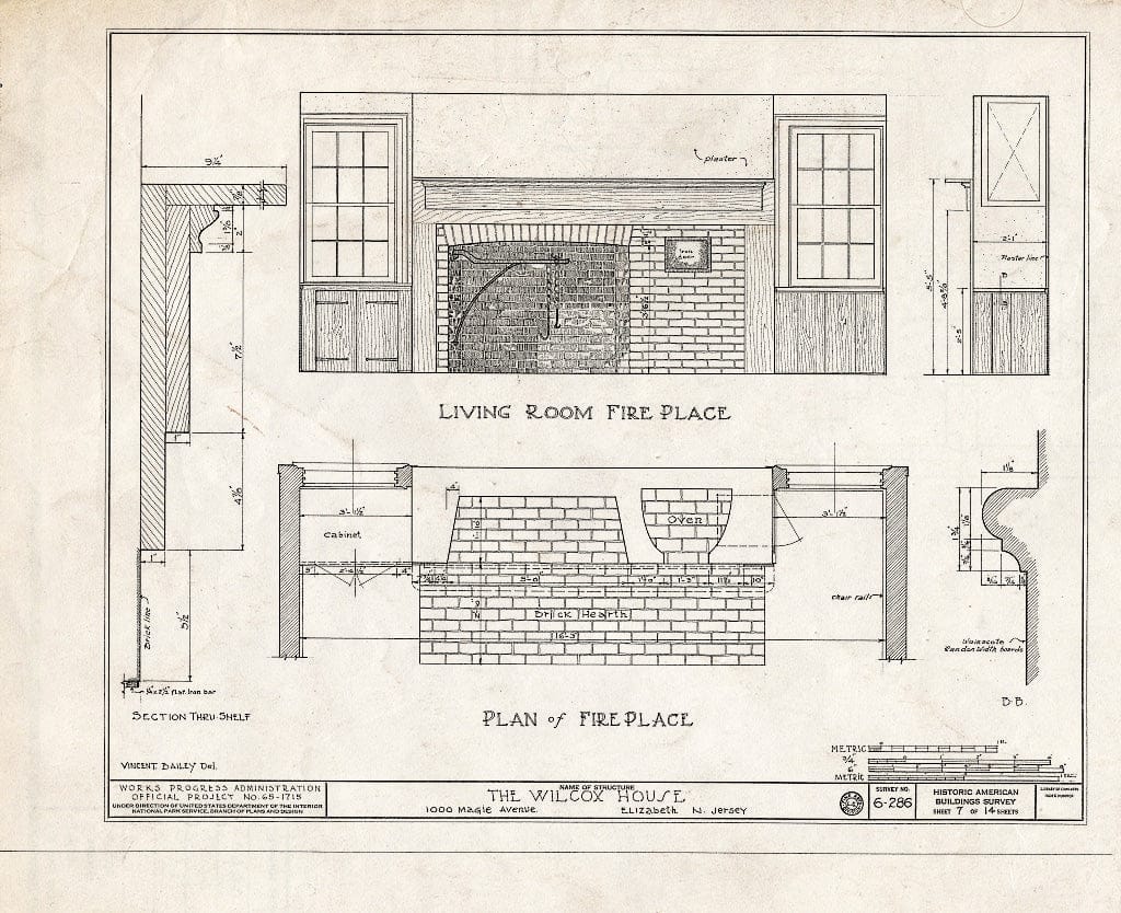 Blueprint HABS NJ,20-ELI,8- (Sheet 7 of 14) - Wilcox House, 1000 Magie Avenue, Elizabeth, Union County, NJ