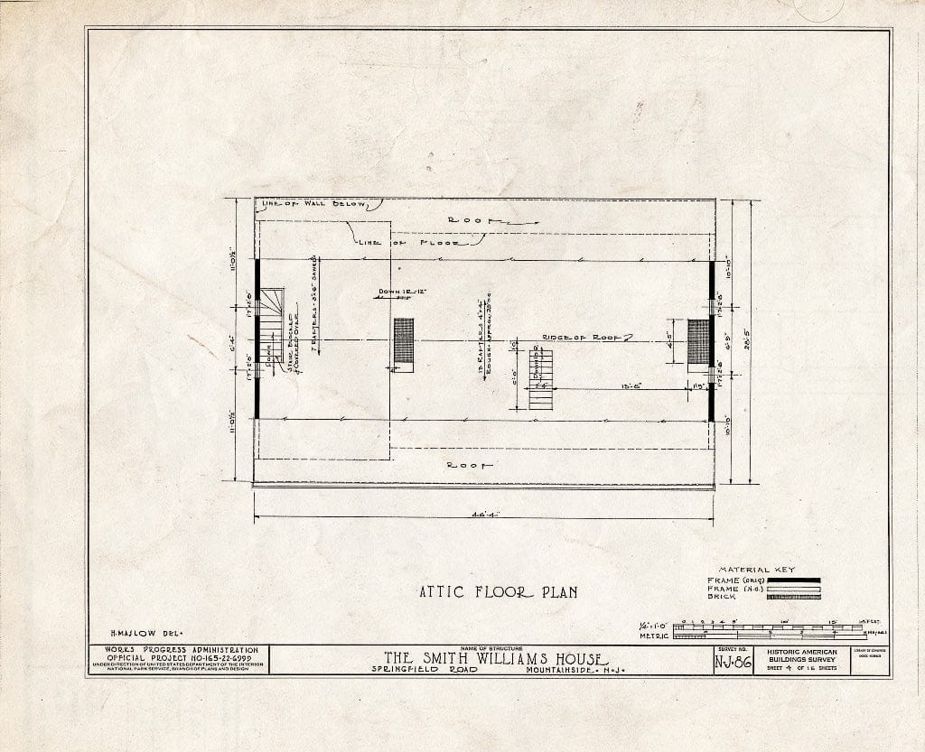 Blueprint HABS NJ,20-MOUSI,1- (Sheet 4 of 16) - Smith Williams House, Springfield Road, Mountainside, Union County, NJ