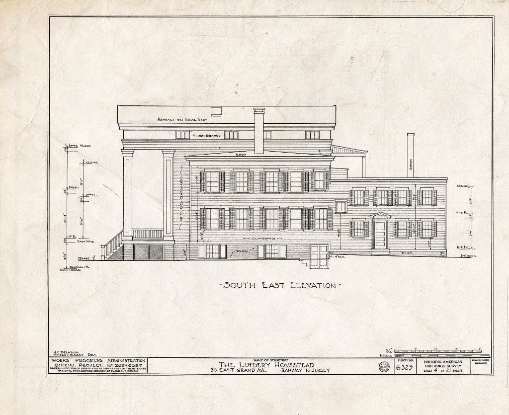 Blueprint HABS NJ,20-RAH,2- (Sheet 4 of 21) - Lufberry Homestead, 30 East Grand Avenue, Rahway, Union County, NJ