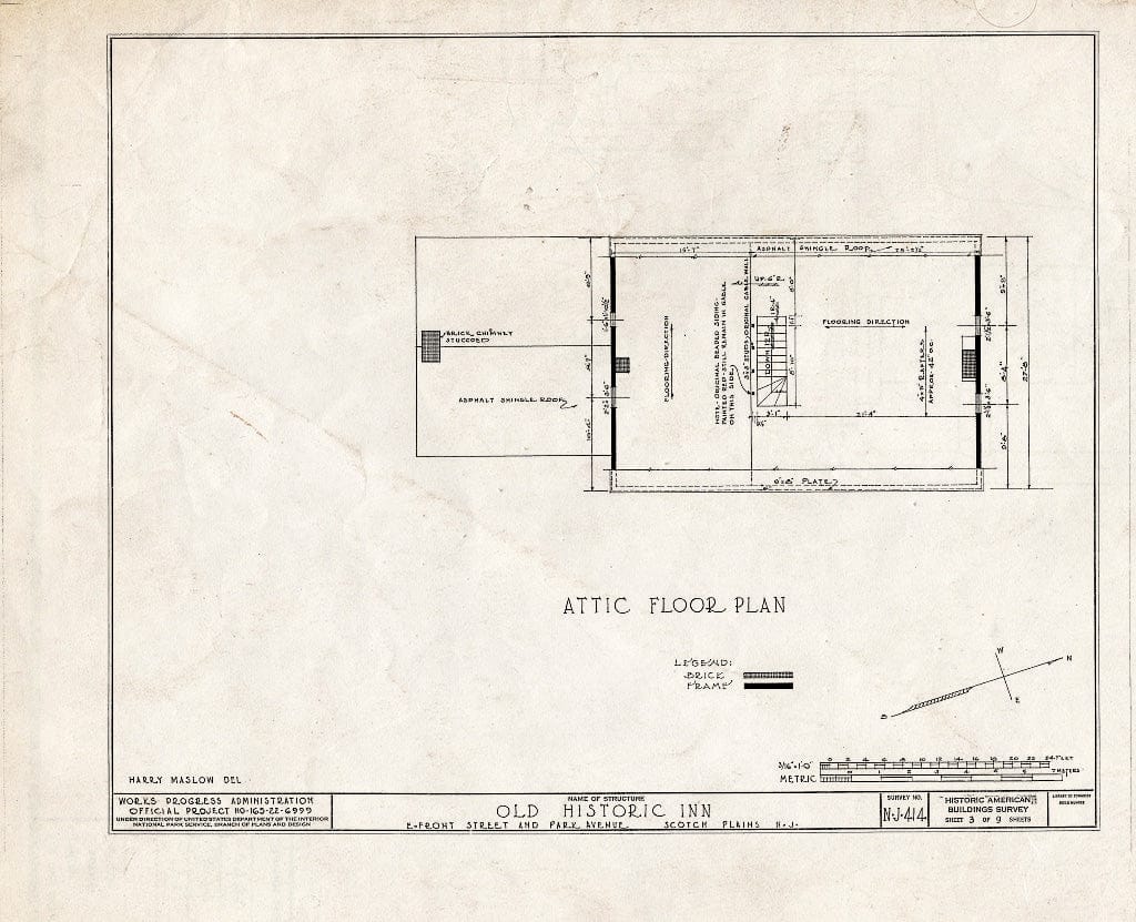 Blueprint HABS NJ,20-SCOPL,1- (Sheet 3 of 9) - Recompense Stanberry Inn, East Front Street & Park Avenue, Scotch Plains, Union County, NJ