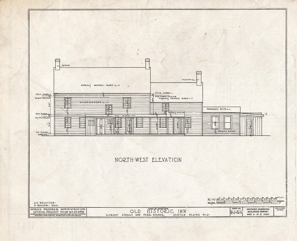 Blueprint HABS NJ,20-SCOPL,1- (Sheet 4 of 9) - Recompense Stanberry Inn, East Front Street & Park Avenue, Scotch Plains, Union County, NJ
