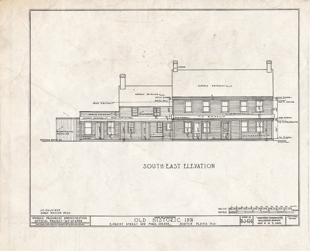Blueprint HABS NJ,20-SCOPL,1- (Sheet 6 of 9) - Recompense Stanberry Inn, East Front Street & Park Avenue, Scotch Plains, Union County, NJ