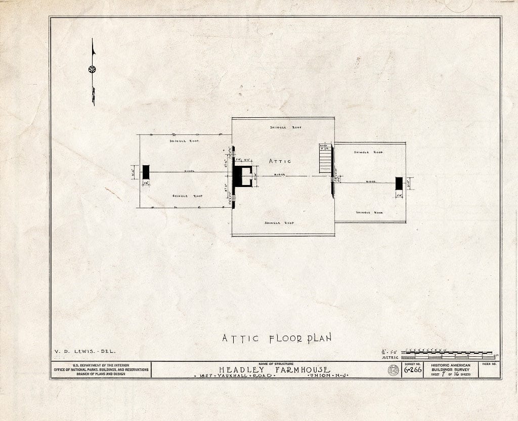 Blueprint HABS NJ,20-UNI,2- (Sheet 7 of 16) - Brandt-Headley Farm House, 1827 Vauxhall Road, Union, Union County, NJ
