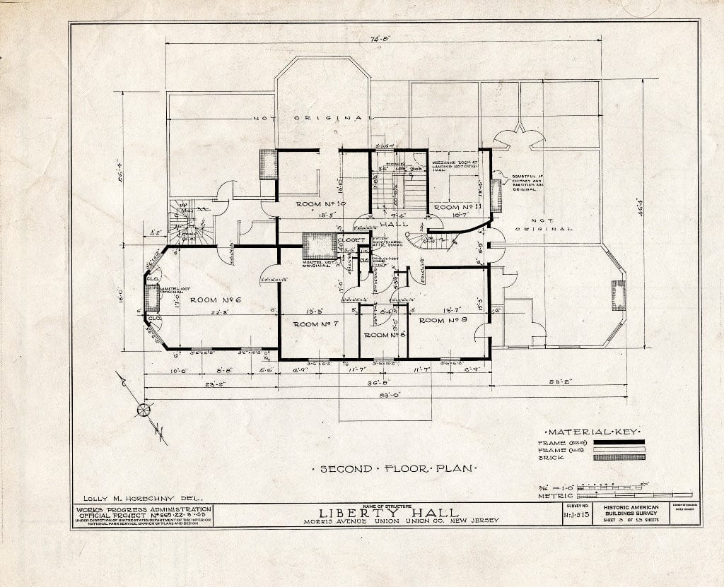 Blueprint HABS NJ,20-UNI,3- (Sheet 3 of 13) - Liberty Hall, Morris Avenue, Union, Union County, NJ