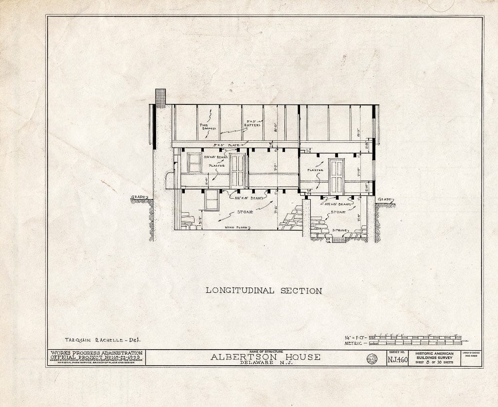 Blueprint HABS NJ,21-DEL,1- (Sheet 8 of 10) - Albertson House, Delaware, Warren County, NJ