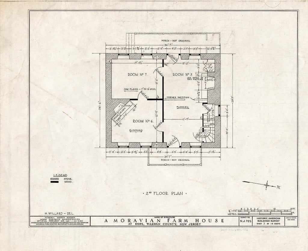 Blueprint HABS NJ,21-HOP.V,2- (Sheet 3 of 14) - Moravian Farm House, Hope, Warren County, NJ