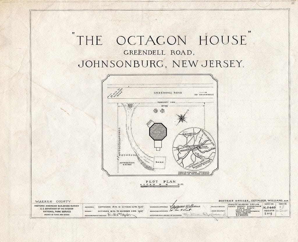 Blueprint HABS NJ,21-JONBU,1- (Sheet 0 of 9) - Gibbs House, Greendell Road, Johnsonburg, Warren County, NJ