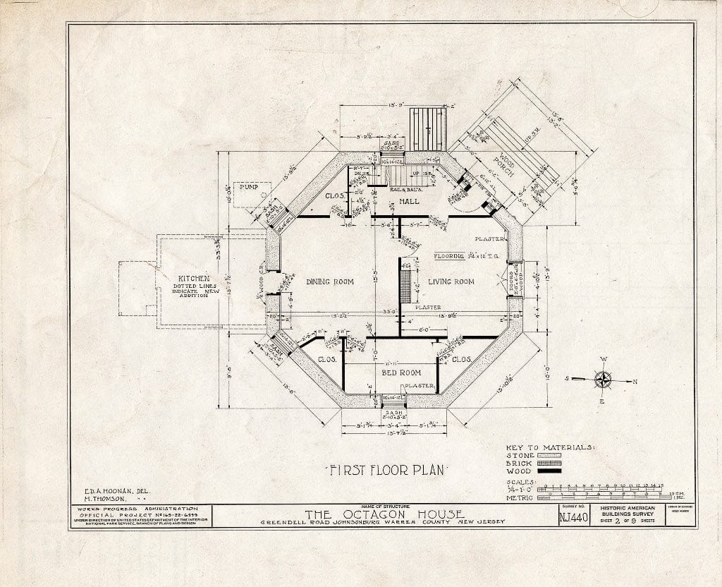 Blueprint HABS NJ,21-JONBU,1- (Sheet 2 of 9) - Gibbs House, Greendell Road, Johnsonburg, Warren County, NJ