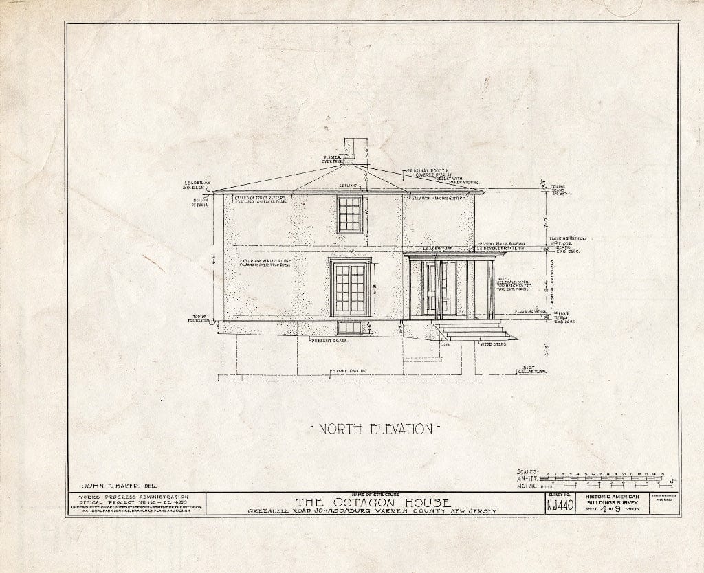 Blueprint HABS NJ,21-JONBU,1- (Sheet 4 of 9) - Gibbs House, Greendell Road, Johnsonburg, Warren County, NJ