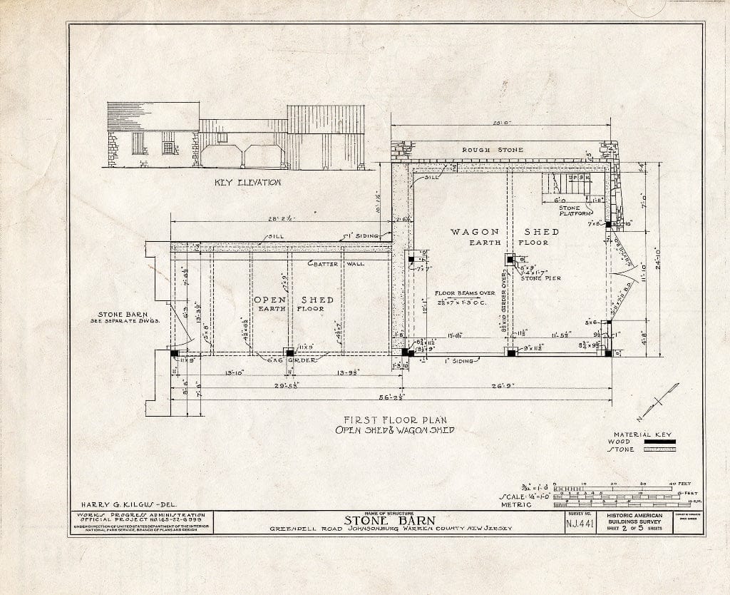 Blueprint HABS NJ,21-JONBU,2- (Sheet 2 of 5) - Dennis Stone Barn (Storehouse), Greendell Road, Johnsonburg, Warren County, NJ