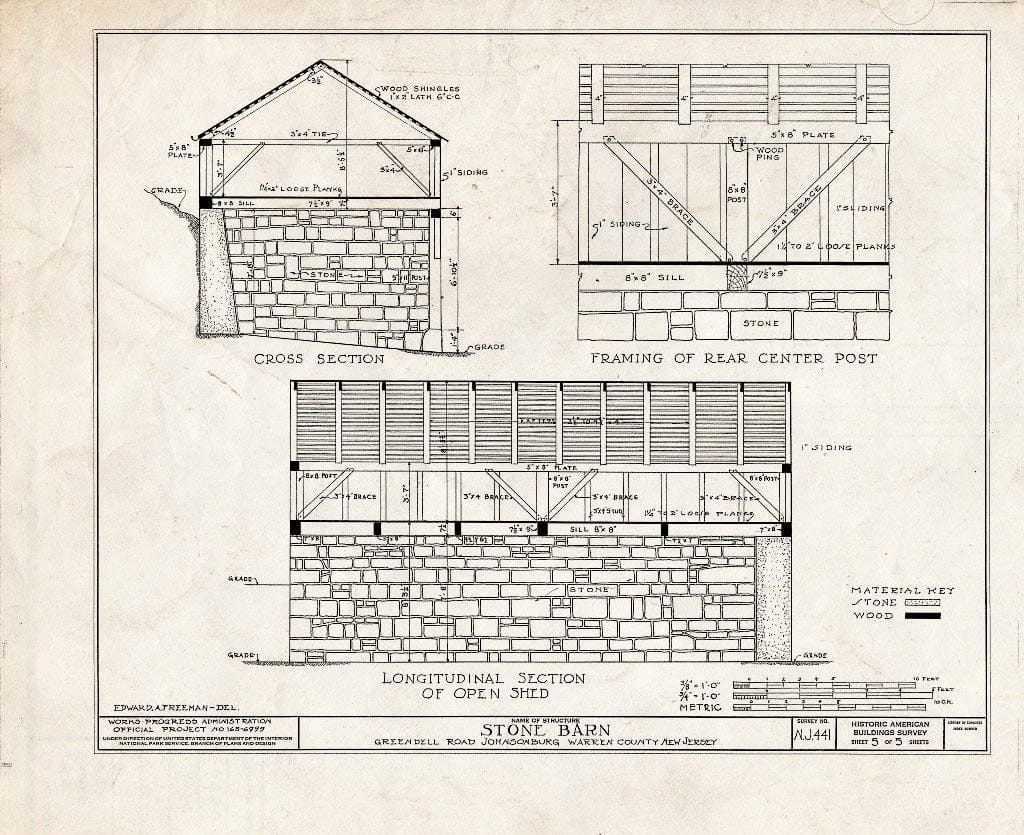 Blueprint HABS NJ,21-JONBU,2- (Sheet 5 of 5) - Dennis Stone Barn (Storehouse), Greendell Road, Johnsonburg, Warren County, NJ