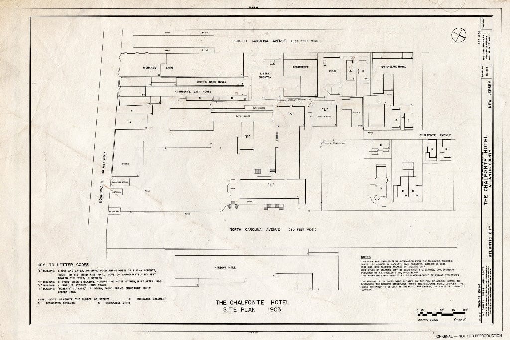 Blueprint HABS NJ,1-ATCI,4- (Sheet 4 of 19) - Chalfonte Hotel, Pacific & North Carolina Avenues, Atlantic City, Atlantic County, NJ