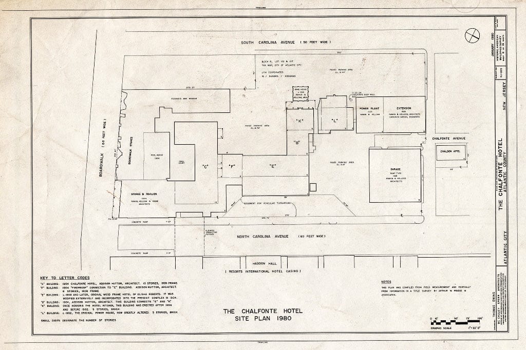 Blueprint HABS NJ,1-ATCI,4- (Sheet 6 of 19) - Chalfonte Hotel, Pacific & North Carolina Avenues, Atlantic City, Atlantic County, NJ