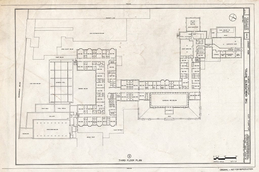 Blueprint HABS NJ,1-ATCI,4- (Sheet 11 of 19) - Chalfonte Hotel, Pacific & North Carolina Avenues, Atlantic City, Atlantic County, NJ