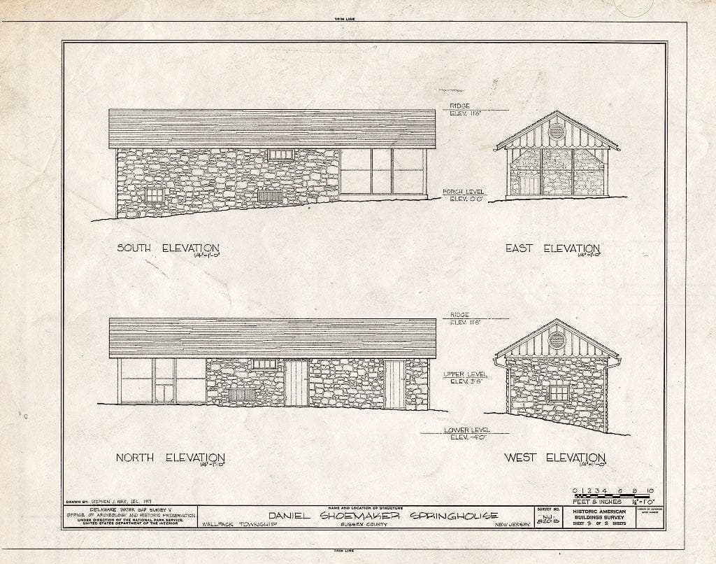 Blueprint HABS NJ,19-WALPAC.V,1-B- (Sheet 3 of 3) - Daniel Shoemaker Farm, Springhouse, Wallpack Center, Sussex County, NJ