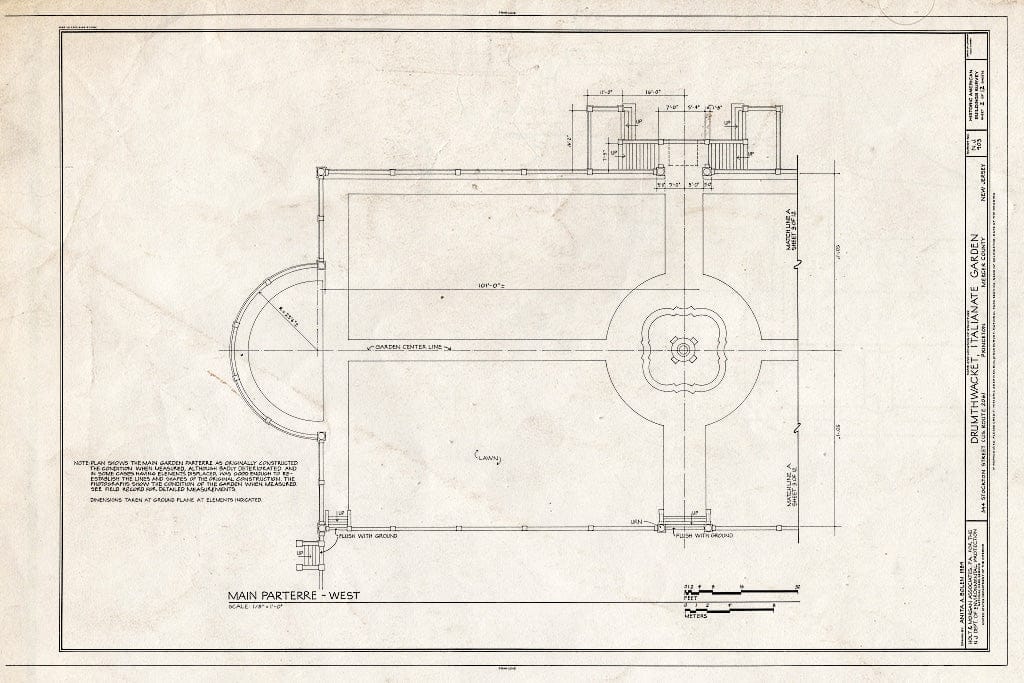 Blueprint HABS NJ,11-Print,26- (Sheet 2 of 12) - Drumthwacket, Italianate Garden, 344 Stockton Street (U.S. Route 206), Princeton, Mercer County, NJ