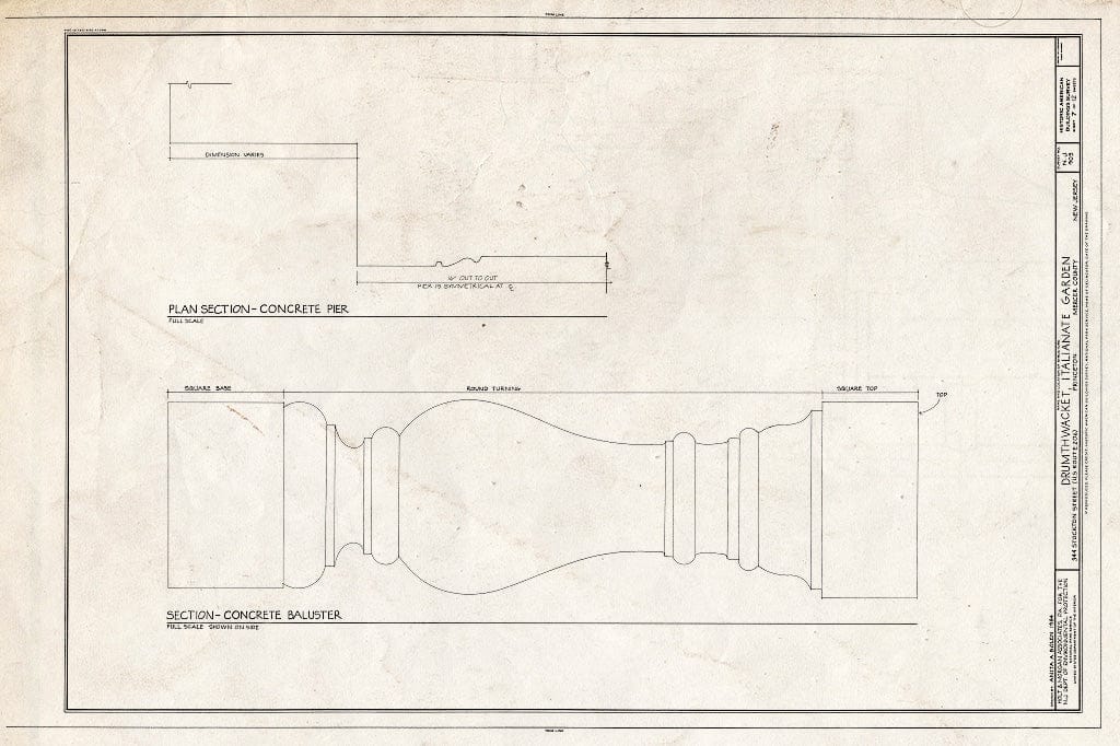 Blueprint HABS NJ,11-Print,26- (Sheet 7 of 12) - Drumthwacket, Italianate Garden, 344 Stockton Street (U.S. Route 206), Princeton, Mercer County, NJ
