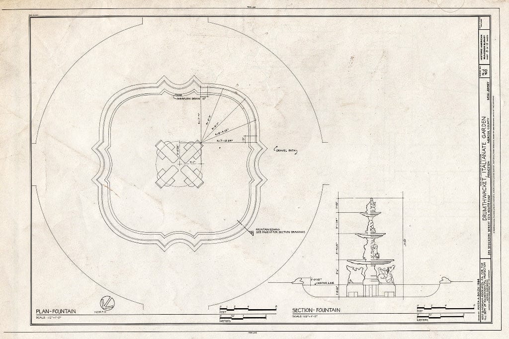 Blueprint HABS NJ,11-Print,26- (Sheet 8 of 12) - Drumthwacket, Italianate Garden, 344 Stockton Street (U.S. Route 206), Princeton, Mercer County, NJ