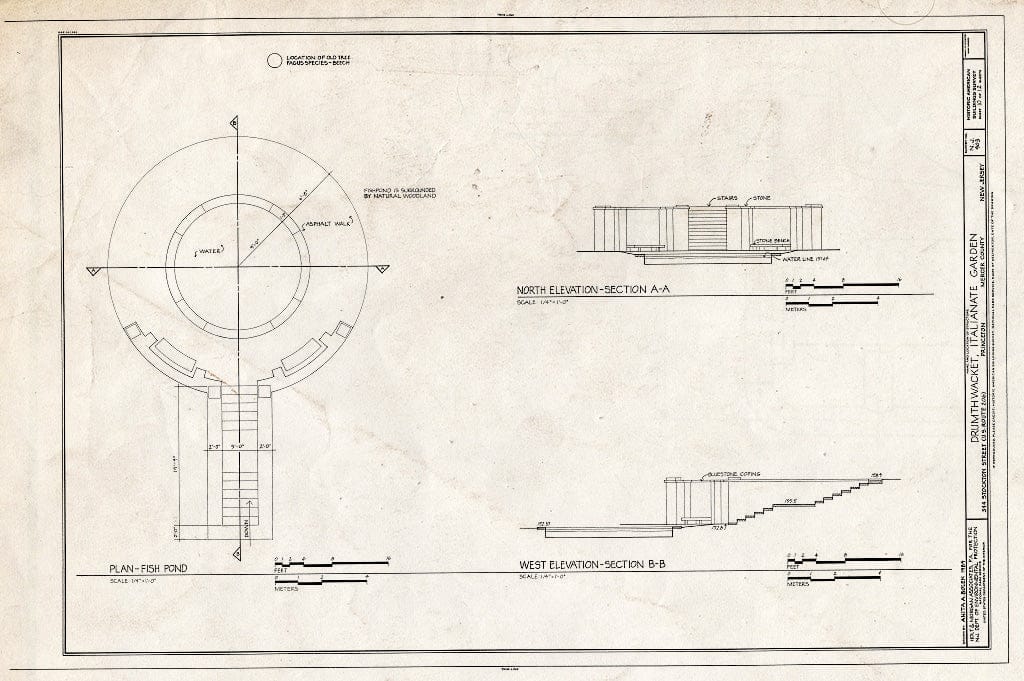 Blueprint HABS NJ,11-Print,26- (Sheet 10 of 12) - Drumthwacket, Italianate Garden, 344 Stockton Street (U.S. Route 206), Princeton, Mercer County, NJ