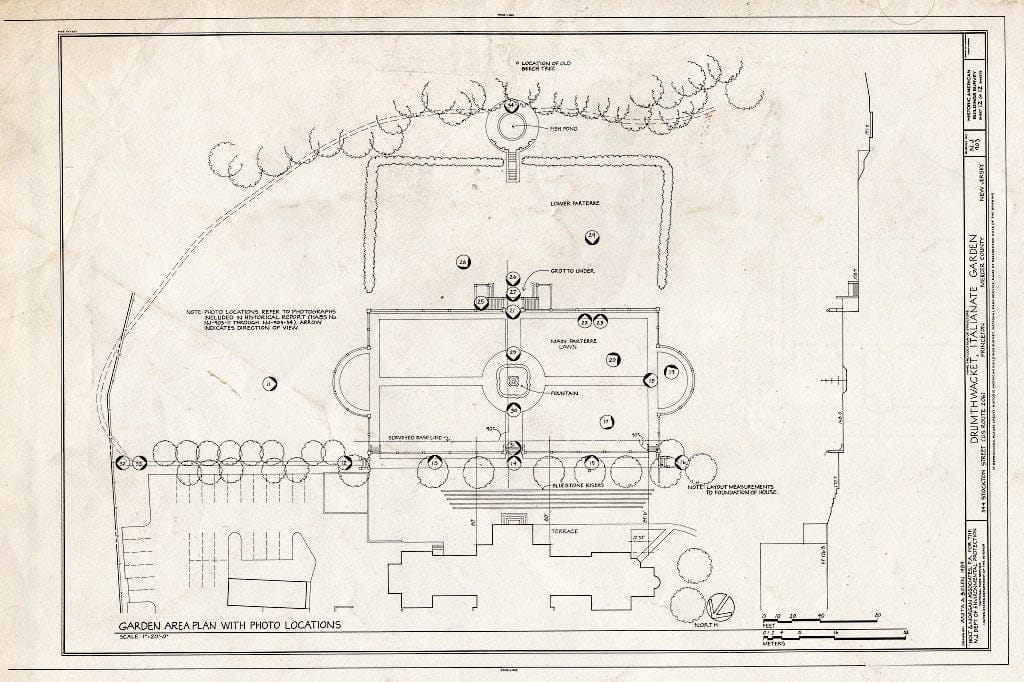 Blueprint HABS NJ,11-Print,26- (Sheet 12 of 12) - Drumthwacket, Italianate Garden, 344 Stockton Street (U.S. Route 206), Princeton, Mercer County, NJ