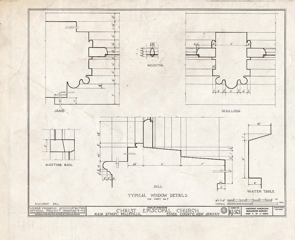 Blueprint HABS NJ,7-BELVI,7- (Sheet 7 of 11) - Christ Episcopal Church, Belleville, Essex County, NJ