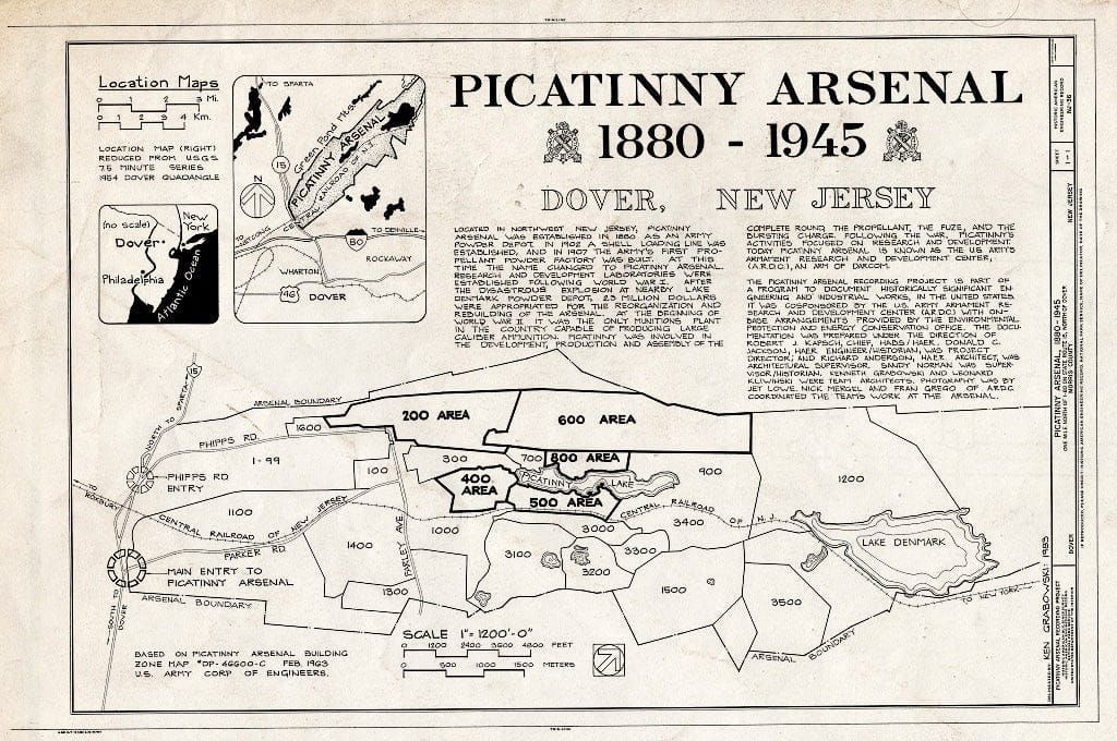 Blueprint HAER NJ,14-DOV.V,2- (Sheet 1 of 1) - Picatinny Arsenal, State Route 15 Near I-80, Dover, Morris County, NJ