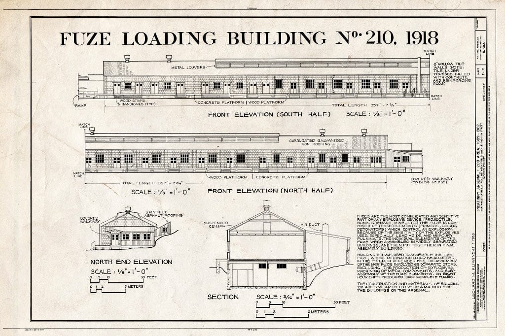 Blueprint HAER NJ,14-DOV.V,2-A- (Sheet 2 of 2) - Picatinny Arsenal, 200 Area, Shell Component Loading, State Route 15 Near I-80, Dover, Morris County, NJ