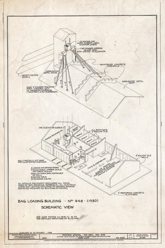 Blueprint HAER NJ,14-DOV.V,2-B- (Sheet 2 of 2) - Picatinny Arsenal, 400 Area, Gun Bag Loading District, State Route 15 Near I-80, Dover, Morris County, NJ