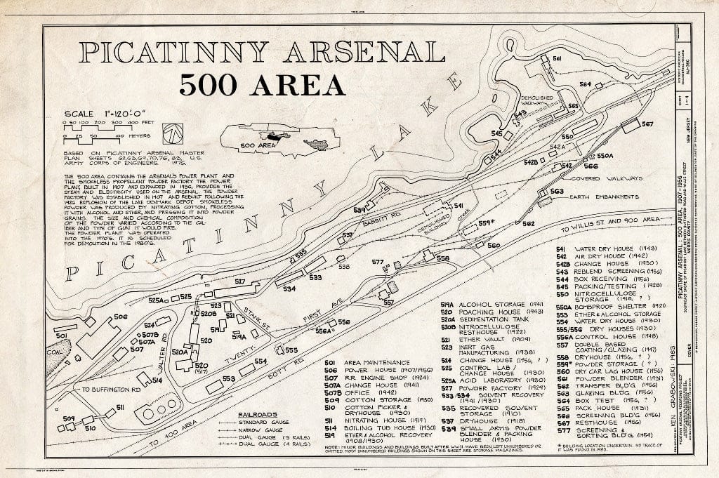Blueprint HAER NJ,14-DOV.V,2-C- (Sheet 1 of 4) - Picatinny Arsenal, 500 Area, Powder Factory & Power House, State Route 15 Near I-80, Dover, Morris County, NJ