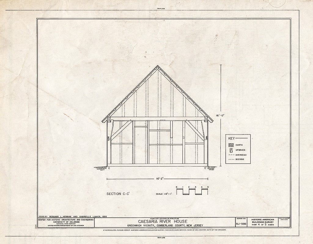Blueprint HABS NJ,6-GREWI.V,8- (Sheet 4 of 5) - Caesaria River House, Perry Road, Greenwich, Cumberland County, NJ