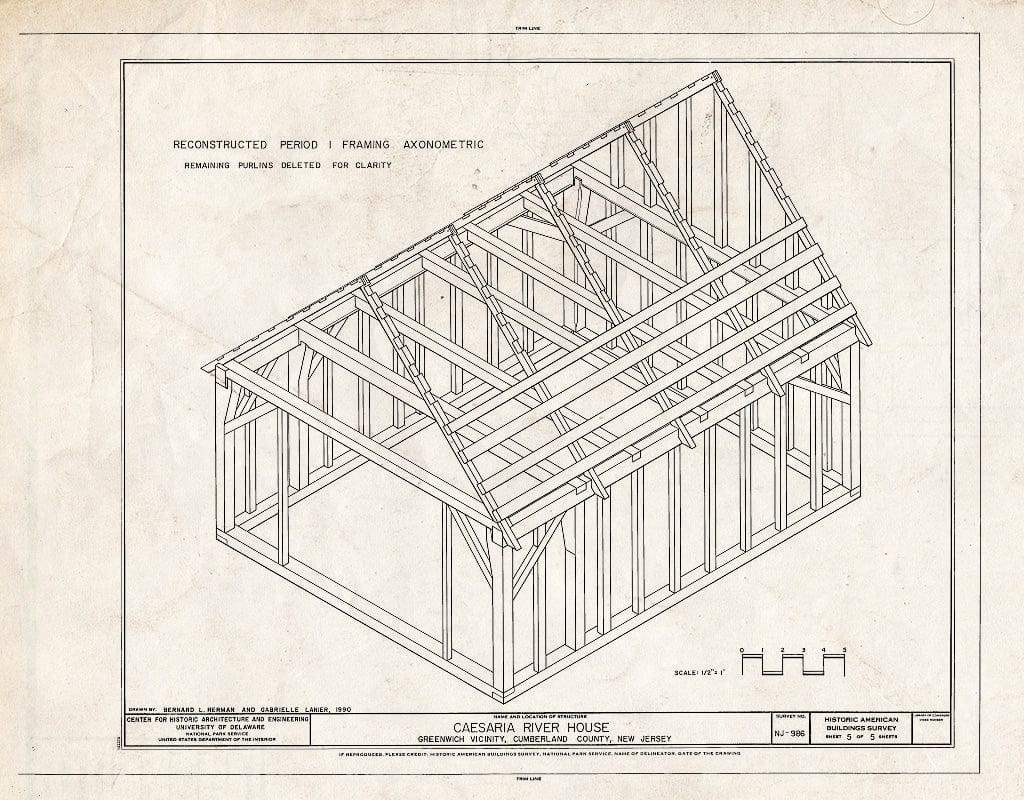 Blueprint HABS NJ,6-GREWI.V,8- (Sheet 5 of 5) - Caesaria River House, Perry Road, Greenwich, Cumberland County, NJ