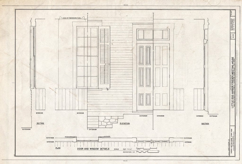 Blueprint HABS NJ,15-Tuck,1- (Sheet 3 of 5) - Little Egg Harbor Friends Meeting House, West Main & North Green Streets, Tuckerton, Ocean County, NJ